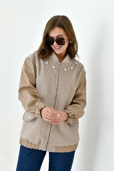 FTZ Women Kadın Kaşe Kaban  Beige 30935