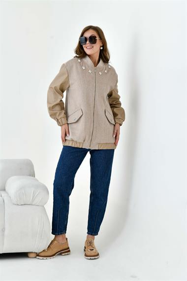 FTZ Women Kadın Kaşe Kaban  Beige 30935