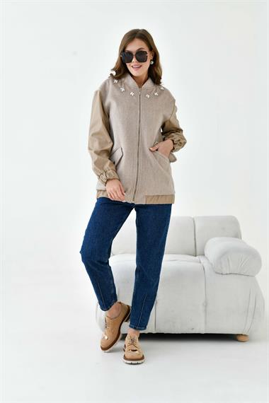 FTZ Women Kadın Kaşe Kaban  Beige 30935