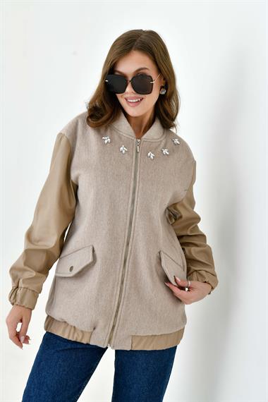 FTZ Women Kadın Kaşe Kaban  Beige 30935