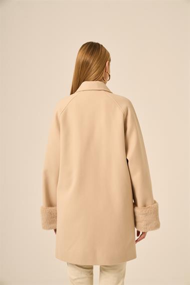 FTZ Women Kadın Kaşe Kaban  Beige 31280