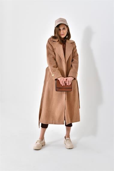 FTZ Women Kadın Kaşe Kaban  Camel RBN4035