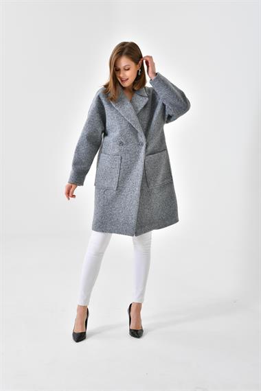 FTZ Women Kadın Kaşe Kaban  Gri 30626