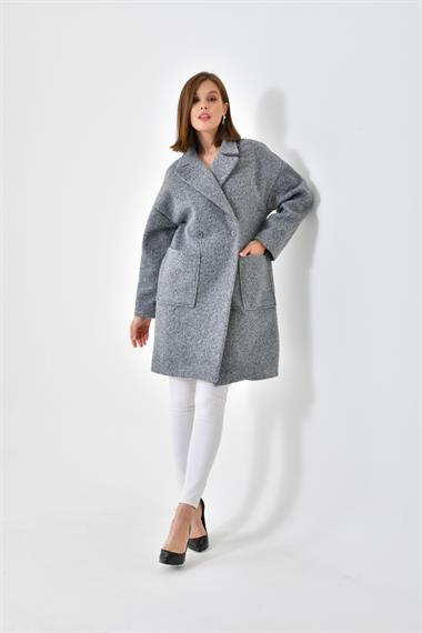 FTZ Women Kadın Kaşe Kaban  Gri 30626