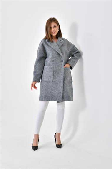 FTZ Women Kadın Kaşe Kaban  Gri 30626