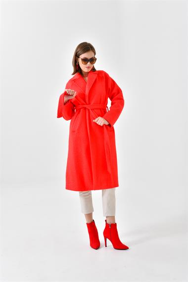 FTZ Women Kadın Kaşe Kaban  Kırmızı 30625