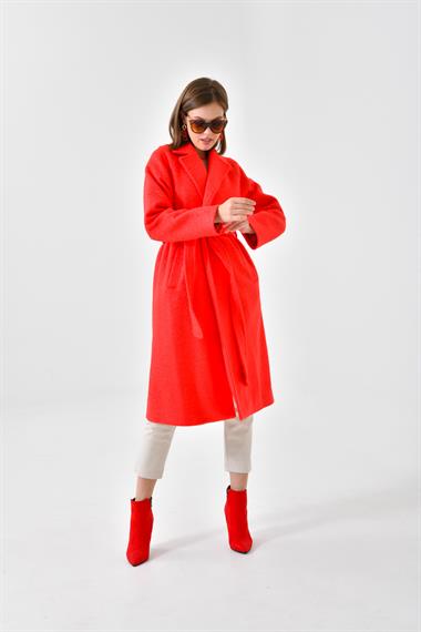 FTZ Women Kadın Kaşe Kaban  Kırmızı 30625