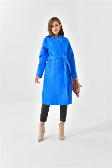 FTZ Women Kadın Kaşe Kaban  Saks Mavi 30625