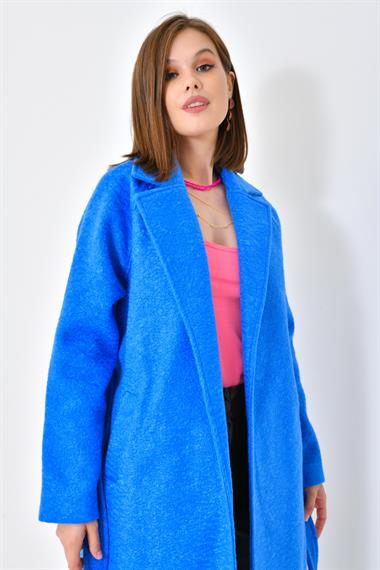 FTZ Women Kadın Kaşe Kaban  Saks Mavi 30625