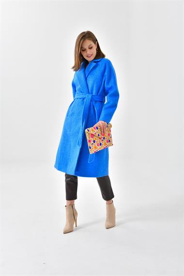 FTZ Women Kadın Kaşe Kaban  Saks Mavi 30625