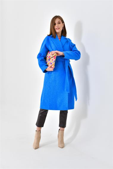 FTZ Women Kadın Kaşe Kaban  Saks Mavi 30625