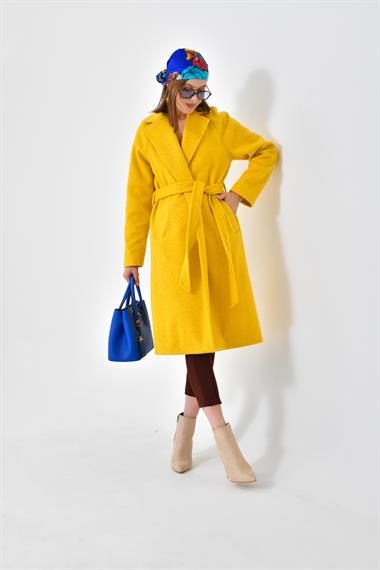 FTZ Women Kadın Kaşe Kaban  Sarı 30625