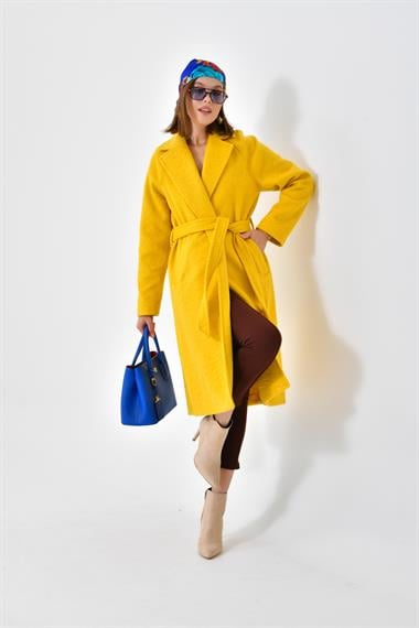 FTZ Women Kadın Kaşe Kaban  Sarı 30625