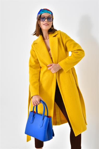 FTZ Women Kadın Kaşe Kaban  Sarı 30625