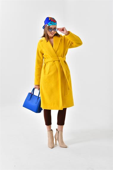 FTZ Women Kadın Kaşe Kaban  Sarı 30625