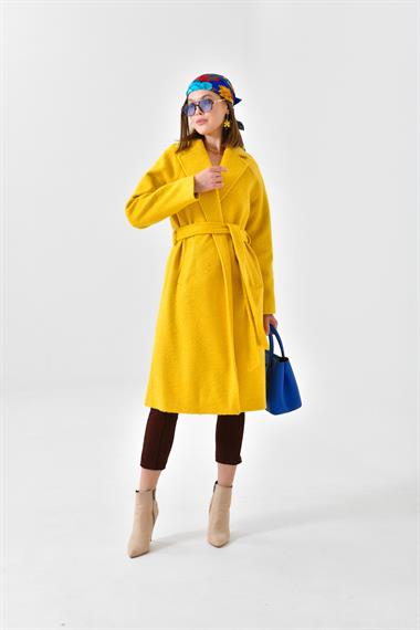 FTZ Women Kadın Kaşe Kaban  Sarı 30625