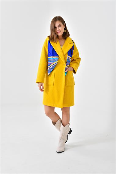 FTZ Women Kadın Kaşe Kaban  Sarı 30626