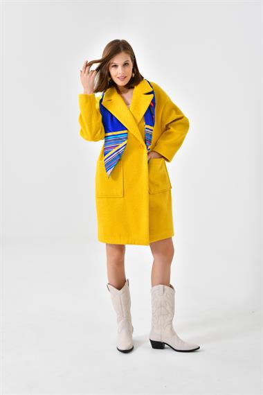 FTZ Women Kadın Kaşe Kaban  Sarı 30626