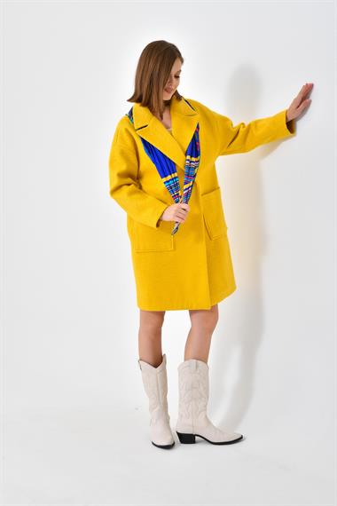 FTZ Women Kadın Kaşe Kaban  Sarı 30626