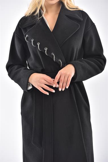 FTZ Women Kadın Kaşe Kaban  Siyah 21-8305