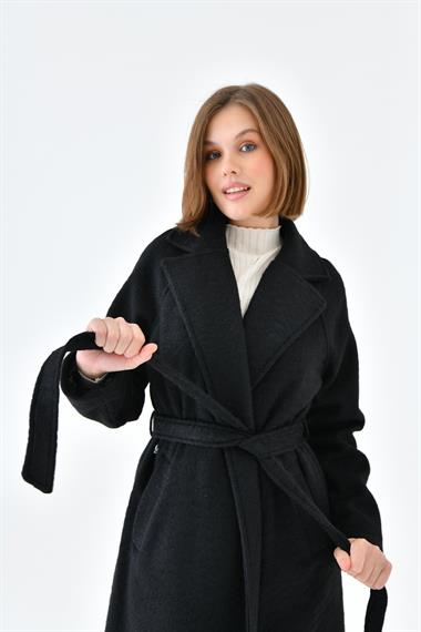 FTZ Women Kadın Kaşe Kaban  Siyah 30625