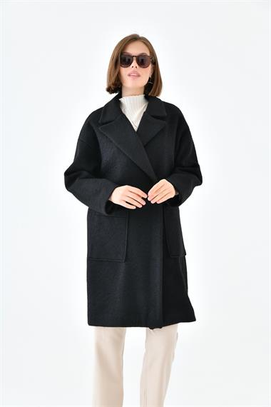 FTZ Women Kadın Kaşe Kaban  Siyah 30626