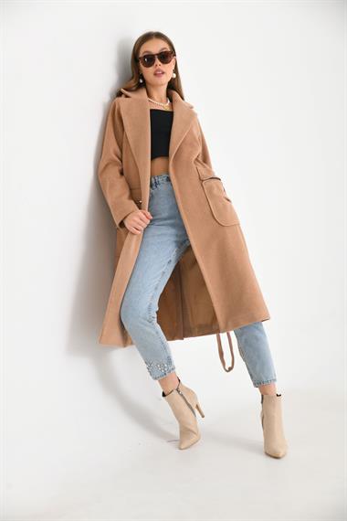 FTZ Women Kadın Kaşe Kaban  Somon 30233