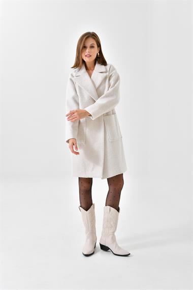 FTZ Women Kadın Kaşe Kaban  Taş 30626