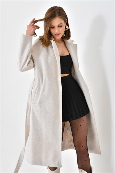 FTZ Women Kadın Kaşe Kaban  Taş 30625