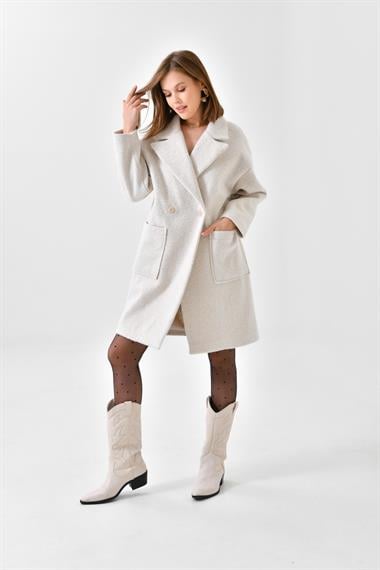 FTZ Women Kadın Kaşe Kaban  Taş 30626