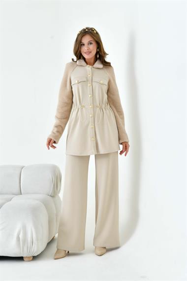 FTZ Women Kadın Kaşmir Takım  Beige 30960