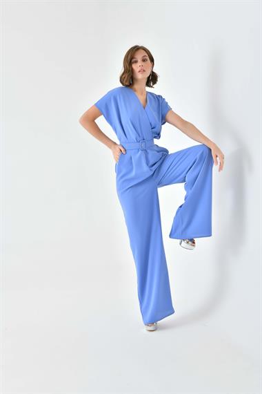 FTZ Women Kadın Kemerli Tulum  Mavi 30724