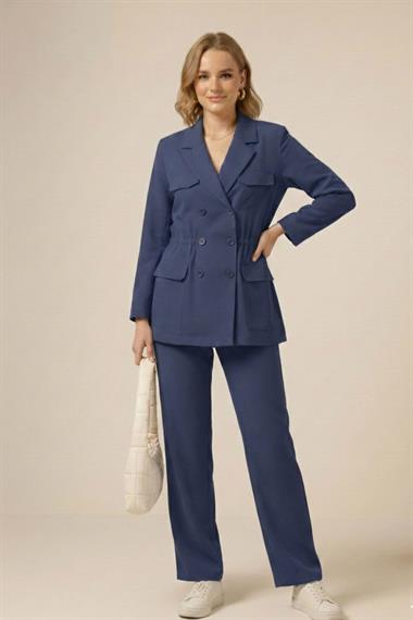 FTZ Women Kadın Keten Takım  İndigo 31168