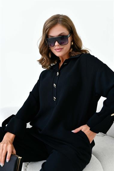 FTZ Women Kadın Keten Takım  Siyah 30874