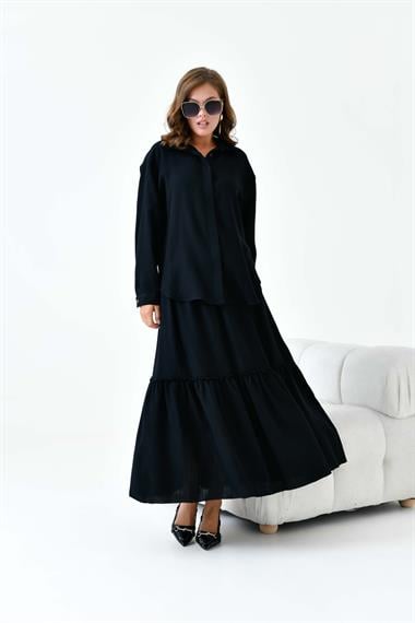 FTZ Women Kadın Keten Takım  Siyah 30873