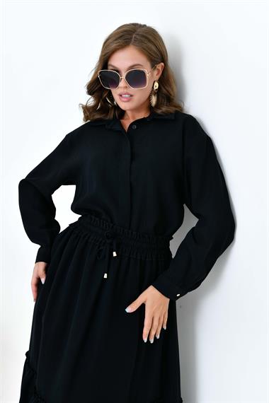 FTZ Women Kadın Keten Takım  Siyah 30873