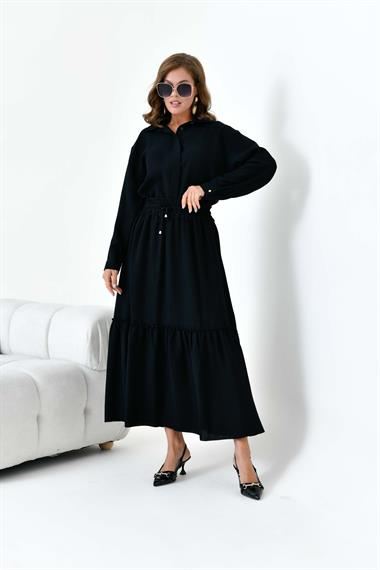 FTZ Women Kadın Keten Takım  Siyah 30873