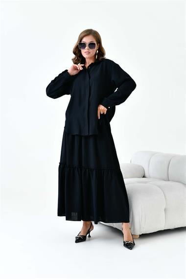 FTZ Women Kadın Keten Takım  Siyah 30873