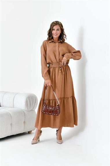 FTZ Women Kadın Keten Takım  Taba 30873