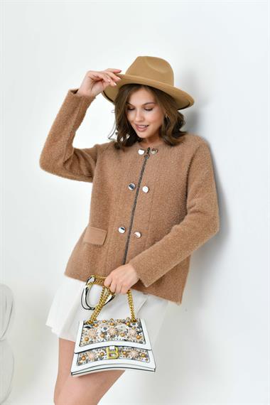 FTZ Women Kadın Kısa Hırka  Bisküvi 20720
