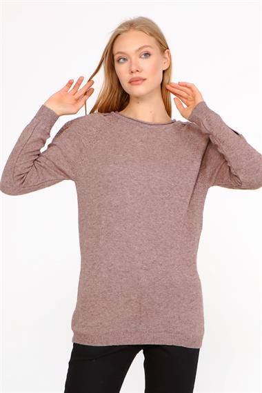 FTZ Women Kadın Kol Detay Kazak  Beige 21-1237