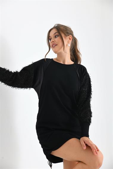 FTZ Women Kadın Kol Püskül Detay Tunik  Siyah 21-1245