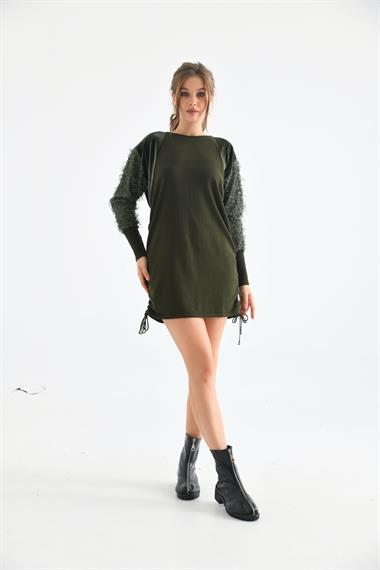 FTZ Women Kadın Kol Püskül Detay Tunik  Haki 21-1245
