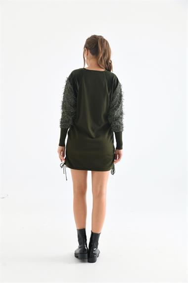 FTZ Women Kadın Kol Püskül Detay Tunik  Haki 21-1245