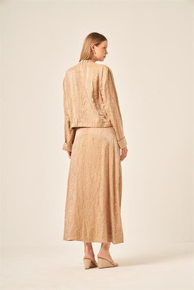 FTZ Women kadın Kraş Etekli Takım  Beige 31171