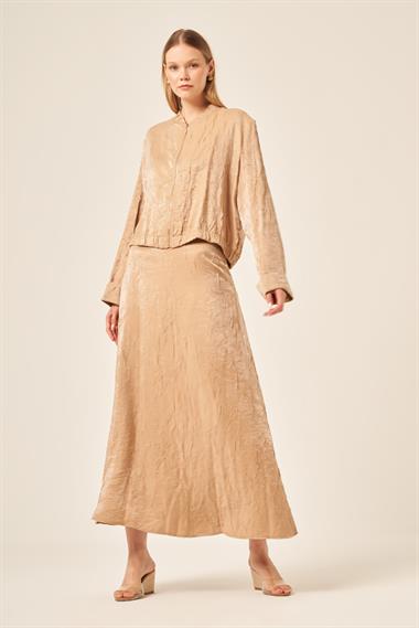 FTZ Women kadın Kraş Etekli Takım  Beige 31171