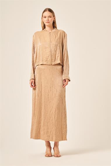 FTZ Women kadın Kraş Etekli Takım  Beige 31171