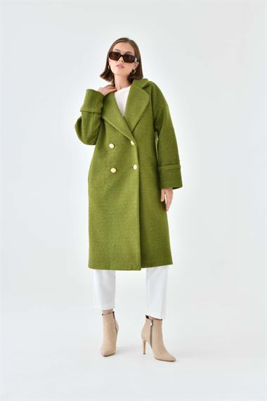 FTZ Women Kadın Kravuze Kaşe Kaban  Haki 30642