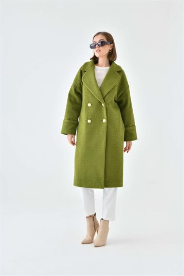 FTZ Women Kadın Kravuze Kaşe Kaban  Haki 30642