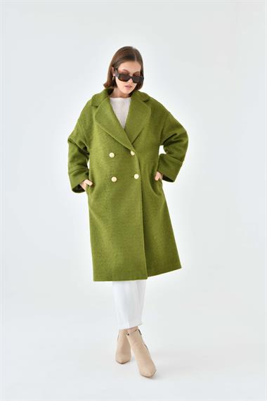 FTZ Women Kadın Kravuze Kaşe Kaban  Haki 30642